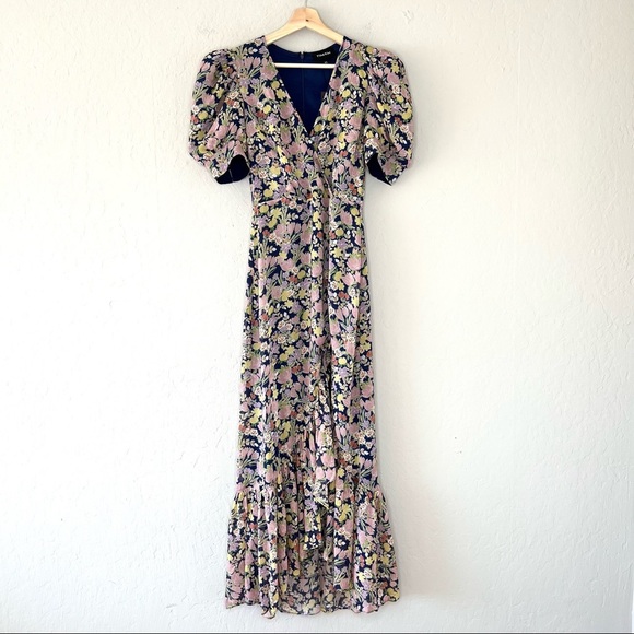NWT Yumi Kim Andrea Puff Sleeve Ruffle Hem Midi Dress in Laguna Breeze M… - Picture 4 of 12